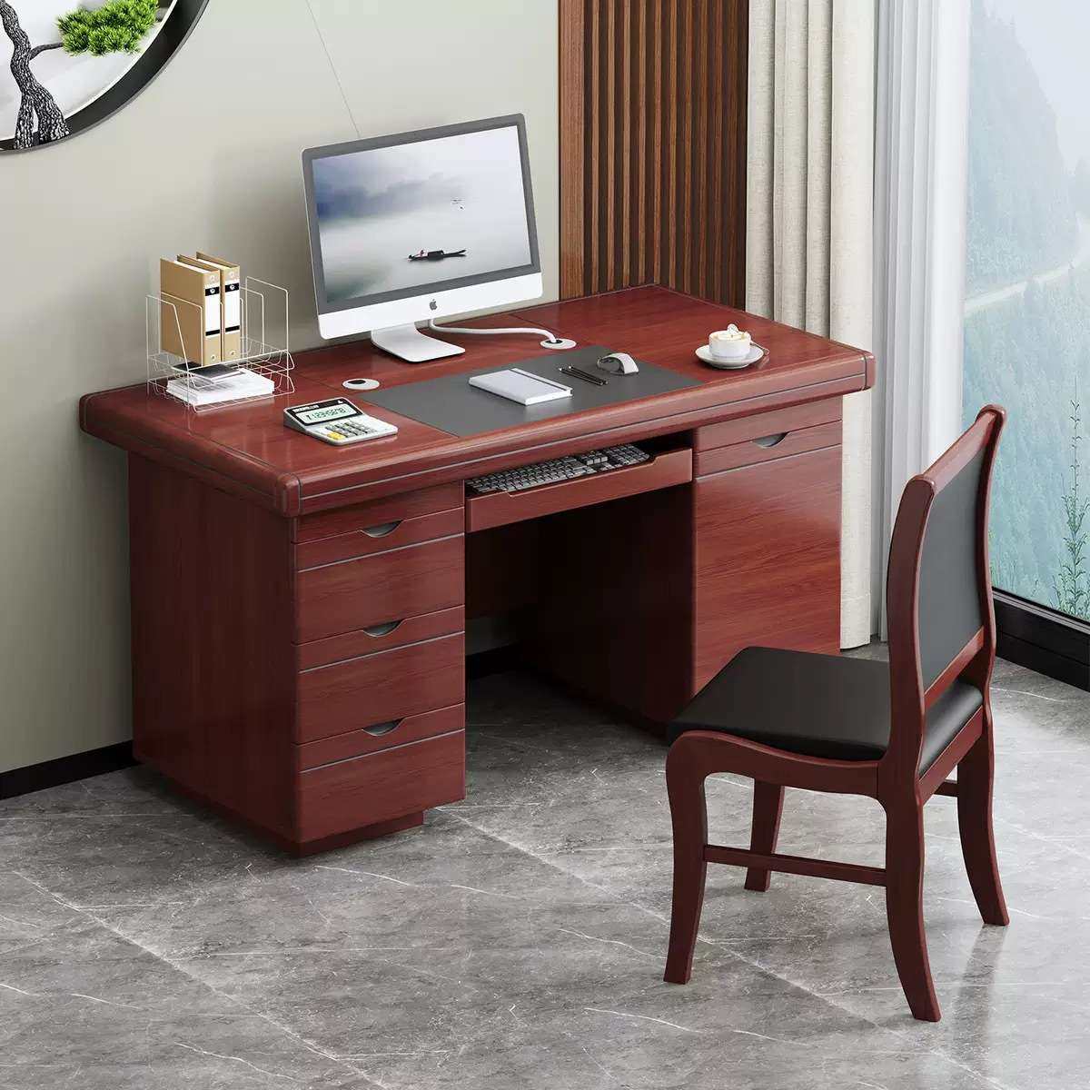 中式实木办公桌办公室会议单人老板桌简约办公员工职员电脑桌厂家,3C数码配件,其它配件,淘宝优惠券,粉丝福利购,淘宝优惠卷