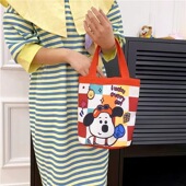 上班族便携妈咪帆布包购物学生可爱水桶型手拎便当带饭盒手提袋女