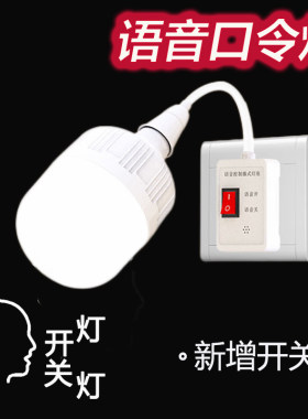 语音口令灯升级版智能声控开关插座灯座万向小夜灯床头台灯led灯