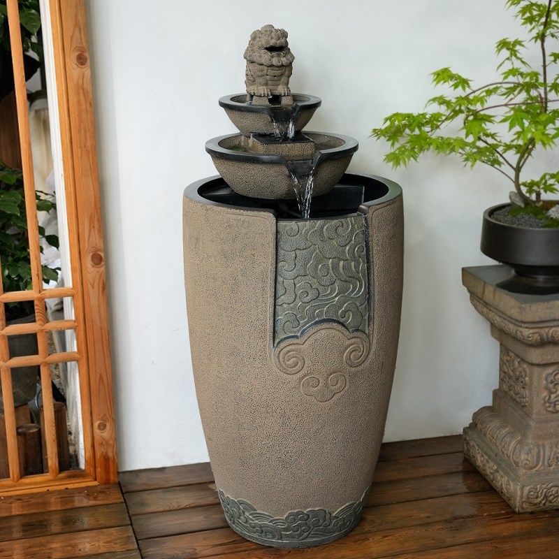 庭院室内水系景观流水摆件循环水水景缸造景生财阳台休闲区布置