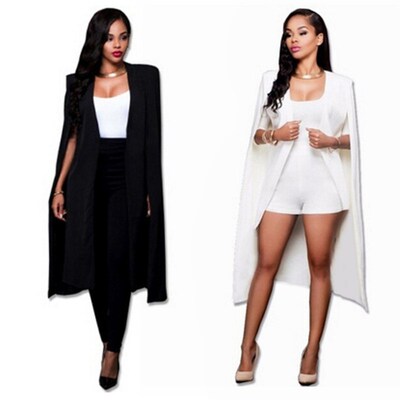 Women long suit blazer office lady coat solid long sleeves c
