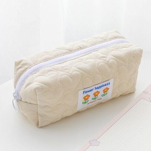 Kawaii Plush Pillow Pencil Case Large Capacity Tofu Cubes Sh