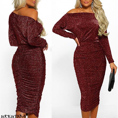 New arrival sexy solid Off Shoulder slim  Elegant Women Sexy