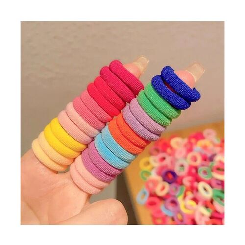300Pcs Colorful Nylon Elastic Hair Band for Girls tail Holde