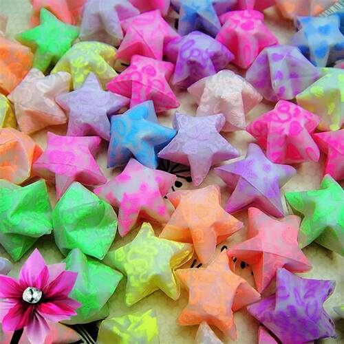Star Origami, Colorful Decorative Paper Strips, Lucky Star P