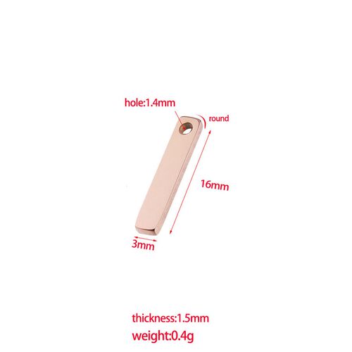 Rectangle Singlehole Pendant Stainless Steel Chain Tail Link