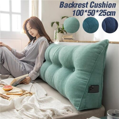 100x50x25CM Triangular Wedge Cushion Lumbar Waist Back Pillo