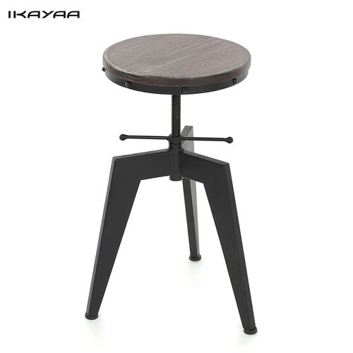 iKayaa Natural Pine Wood Top Swivel Kitchen Dining Sitting C