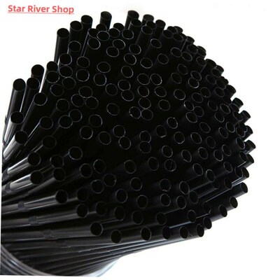 100pcs/Set Black Cocktail Straws Black Plastic Straw For Bir