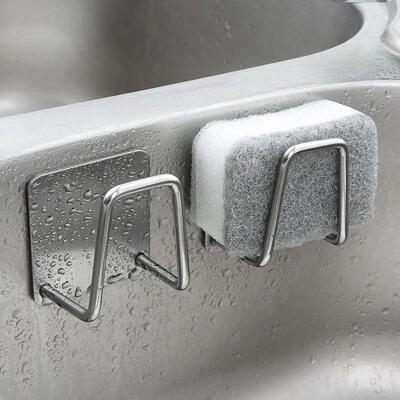 Kitchen Organizer Sponge Holder Soap Drying Rack Self Adhesi