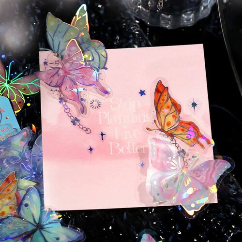 Mr.Paper 6 Style 20 Sheets/pack PET ers Shiny Laser Colorful