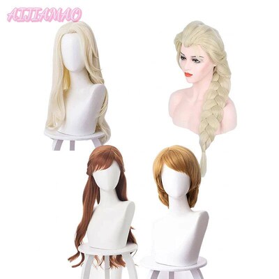 Elsa Anna Kristoff Wigs Snow Queen Princess Cosplay Wig Heat