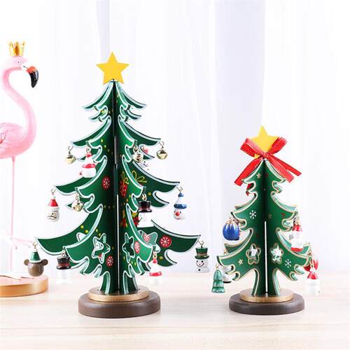 Wooden Christmas tree, small Christmas tree ornament
