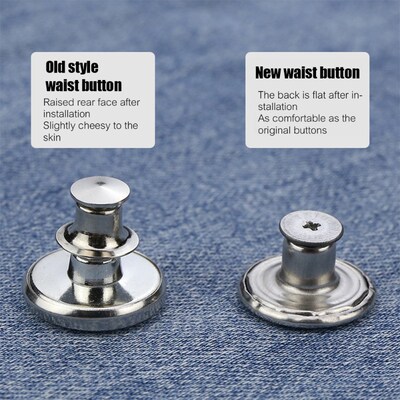 10Pcs Jeans Buttons Replacement 17mm No Sewing Metal Button