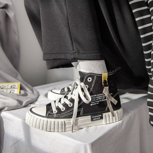 High-top  Shoes 2025 Womens Ulzzang Versatile Single Shoes