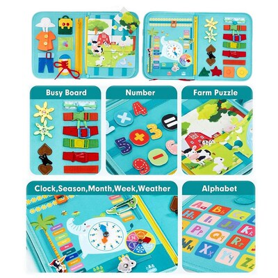 Montessori Busy Book Educational Toys For Toddler Portable A