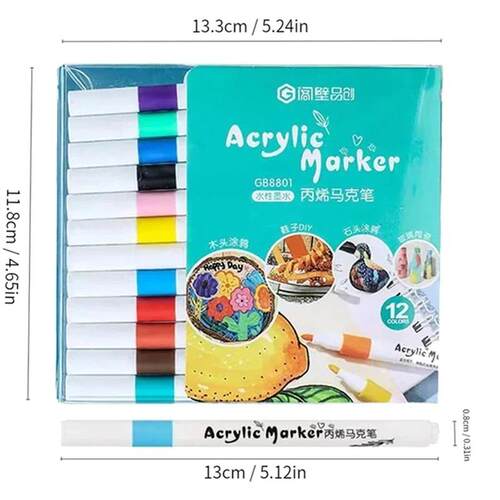 12-80 Colors Acrylic Paint Pens Markers Set Paint Art Marker
