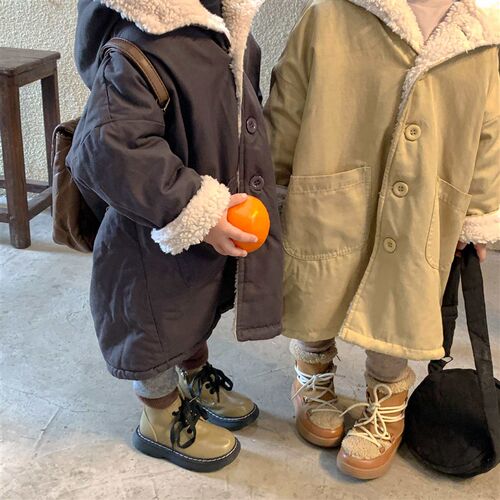Childrens Cotton-padded Coat Fleece-lined Thickened Boys C