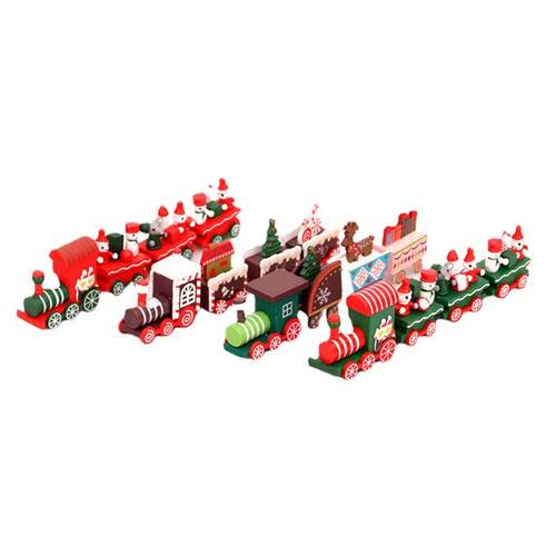 Christmas wooden train decoration Childrens toy gifts 火车