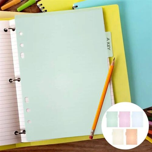 10Pcs Paper A4 Divider Index Board Labels Dividers for 4 Rin
