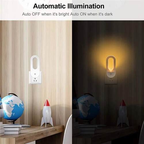 EU/US Plug Wall Night Light Socket With Twilight Sensor 1/2