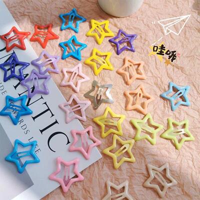 10pcs Colorful Star BB Hair Clips GirlsCute Star Barrettes W