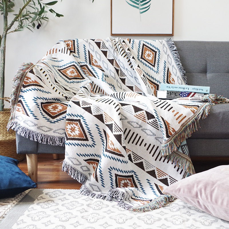 Bohemian Plaid Blanket for Sofa bed Decorative Blankets Outd图片