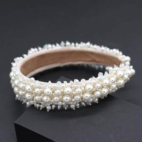 New White Luxury Handmade Shining Full Small Pearl Crystal B