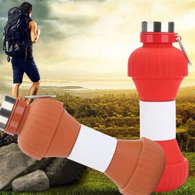 650ml Folding Water Bottle Reusable Wear-resistant Silicone