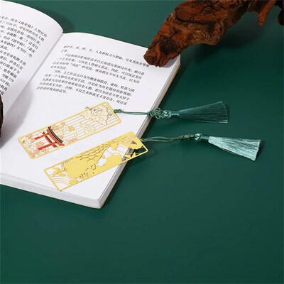 1pcs Chinese Style Bookmarks Retro Metal Bookmark School Sup