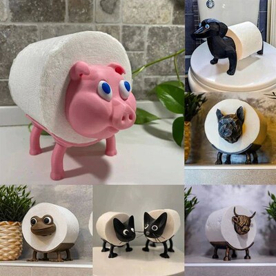 Pig Toilet Roll Holder, Frog Toilet Paper Roll Holder, 3D Pr