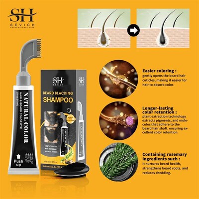 Beard Dye Black  Men Semi-permanent Moustache Hair Color Wax