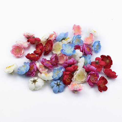 30/50/100Pieces Silk Plum Blossom Decorative Flowers Diy Wed