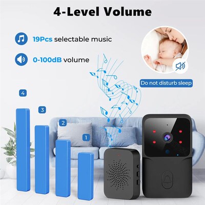 Tuya WiFi Video Doorbell Wireless HD Camera IR Alarm Securit