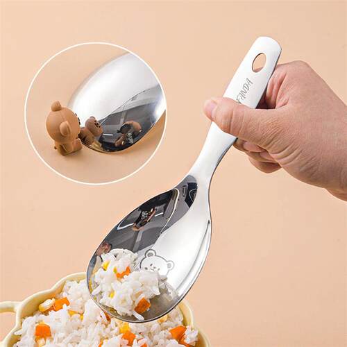 Cute 304 Stainless Steel Rice Spoon Paddles Heat-resistant N