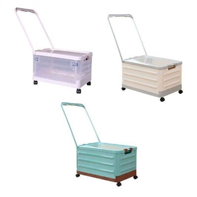 Storage Bin with Wheels and Pull Handle Storage Box Folding