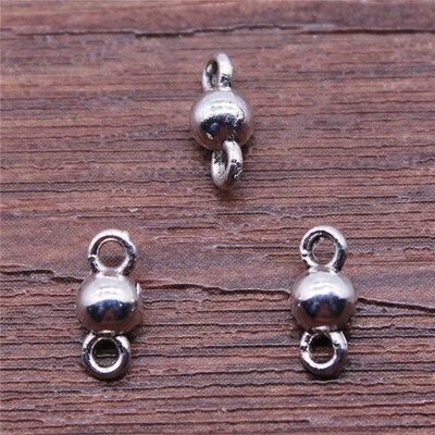 WYSIWYG 40pcs Small Ball Pendant Connector Charms Diy Alloy