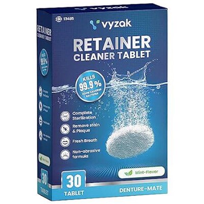 Vyzak - Retainer Cleaner Tablets (30 Pack) - Mint Flavor