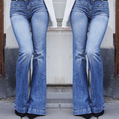 flare Pants Female Womens Jeans Large Size Boyfriend Jeans