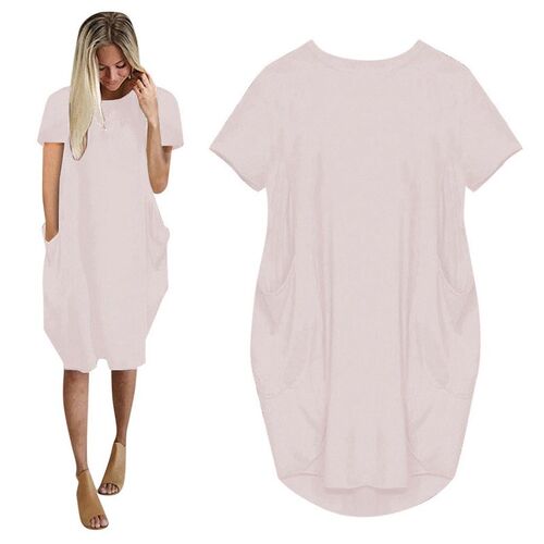 Oversize Short Sleeve Summer Dress Tunic Dresses Women