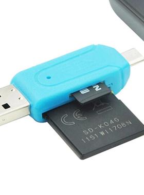 Random Color 2 In 1 USB 2.0 OTG Memory Card Reader Adapter U