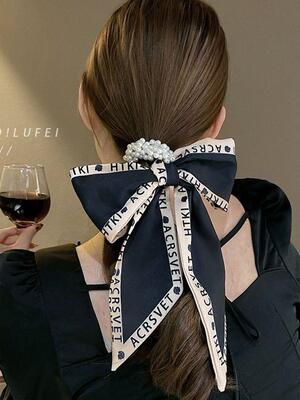 Candy Color Women Hair Scrunchie Bows Ponytail Holder Hairba