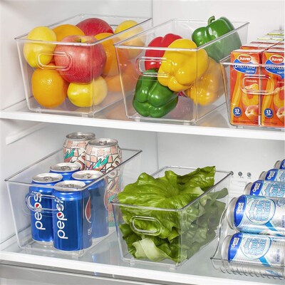 Clear Plastic Storage Bins Pantry Organizer Bins