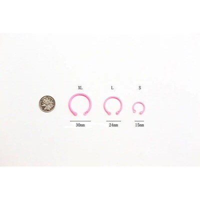 10ps 15/24/30mm Colorful Loose Leaf Binder Rings Plasti Smal