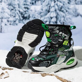 2023 New Leather Waterproof Boys Boots Children Snow Boots f