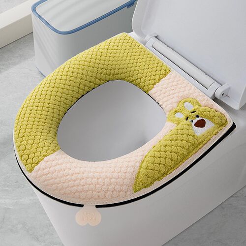 Zippered Panda Toilet Seat Cover Universal PU Toilet Pad for