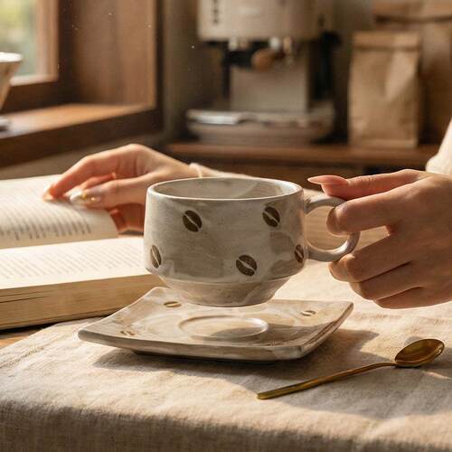280ml vintage coffee cup creative souvenir mug plate