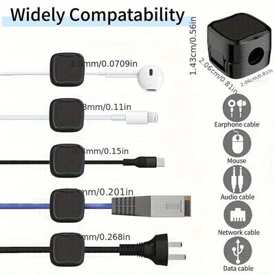 6/12/18pcs Cord Organizer Holder Magnetic Desktop Cable Clip