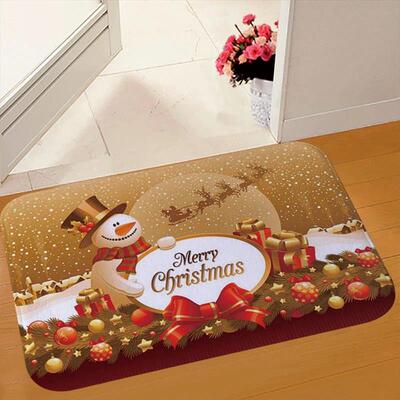 Christmas Door Mat Santa Claus Outdoor Carpet Merry Christma