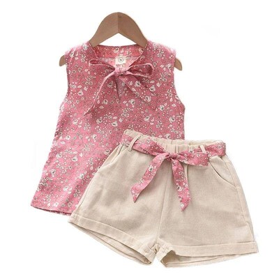 New Summer Baby Girls Clothes Children Sleeveless Vest Short